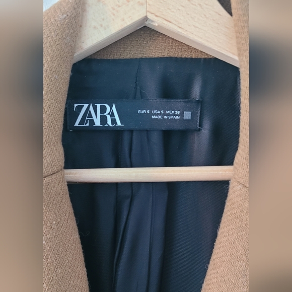 ZARA Brown Single-Breasted Wool Coat - Picture 7 of 7
